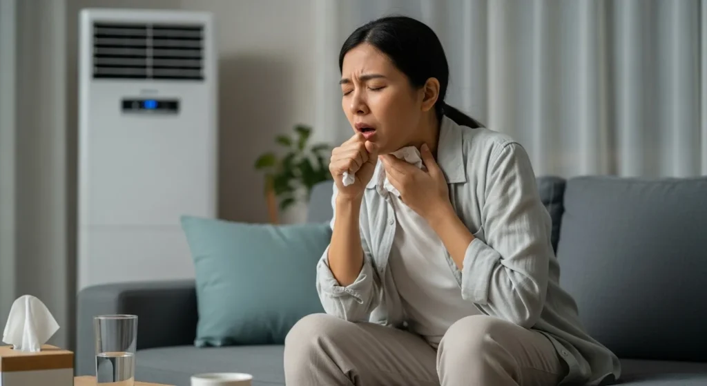 냉방병 목 부음