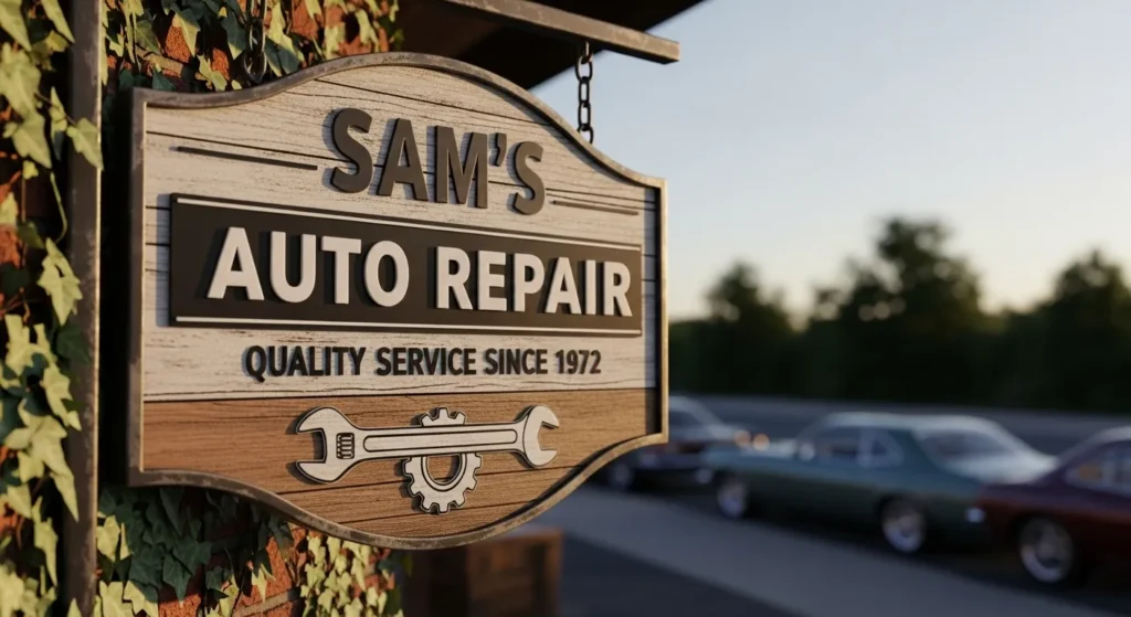 자동차 수리업체 간판